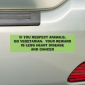 WENN SIE TIERE RESPEKTIEREN, GEHEN VEGETARIER.  AUTOAUFKLEBER (Auf Auto)