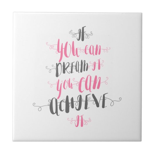 Wenn Sie träumen können, können Sie es schaffen Fliese (Vorderseite)