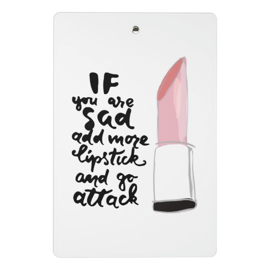 Wenn Sie traurig sind, addieren Sie mehr Mini Klemmbrett (Rückseite)