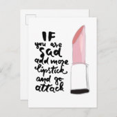Wenn Sie traurig sind, fügen Sie mehr Lipstick hin Postkarte (Vorne/Hinten)