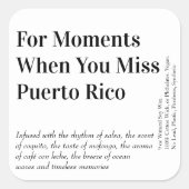 Wenn Sie verpassen Puerto Rico Candle Label Quadratischer Aufkleber (Vorderseite)