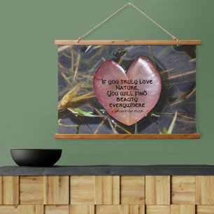 Wenn Sie wahrhaftig Liebe Natur Quore Floating Hea Wandteppich Mit Holzrahmen