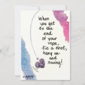 Wenn Sie zum Ende kommen.. Sprichwort blaue Malnot Mitteilungskarte (Vorderseite)