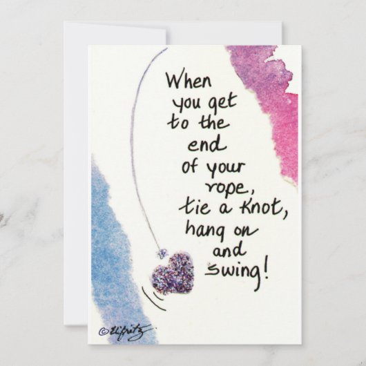 Wenn Sie zum Ende kommen.. Sprichwort blaue Malnot Mitteilungskarte (Vorderseite)