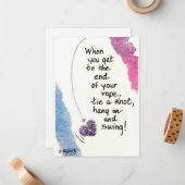 Wenn Sie zum Ende kommen.. Sprichwort blaue Malnot Mitteilungskarte (Vorderseite/Rückseite Beispiel)