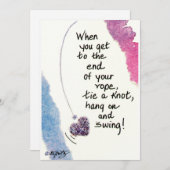 Wenn Sie zum Ende kommen.. Sprichwort blaue Malnot Mitteilungskarte (Vorne/Hinten)