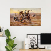 Wenn Sioux und Blackfeet von Charles M. Russell ge Poster (Heimbüro)