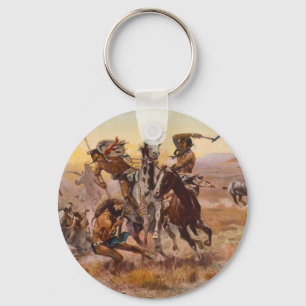 Wenn Sioux und Blackfeet von Charles M. Russell ge Schlüsselanhänger