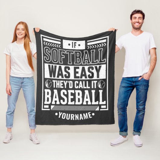 Wenn Softball einfach wäre, würden sie es Baseball Fleecedecke (Beispiel)