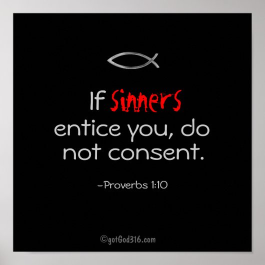 Wenn Sünder dich locken gotGod316.com Scripture Poster (Vorne)