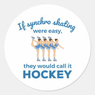 Wenn Synchro-Skaten einfach synchronisierter Skate Runder Aufkleber