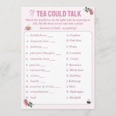 Wenn Tee Brautparty Tea Party Game sprechen könnte Hinweiskarte (Vorderseite)
