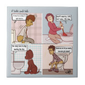 Wenn Toiletten blass blaue Keramik Tile sprechen k Fliese (Vorderseite)