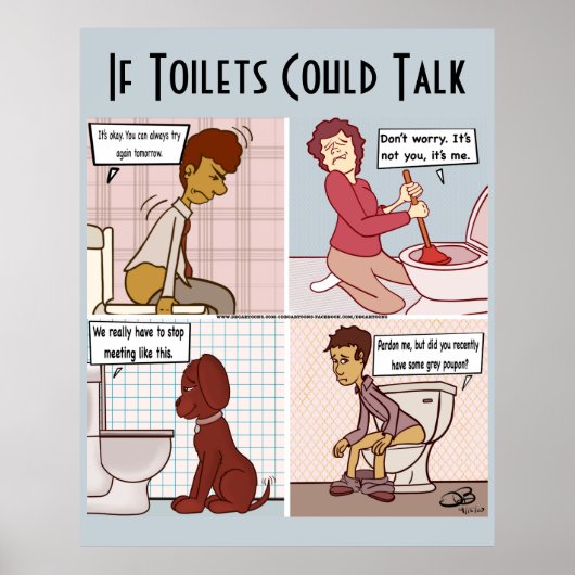 Wenn Toiletten blass blaues Poster sprechen könnte (Vorne)