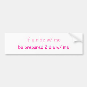 wenn u-Fahrt mit mir… Autoaufkleber