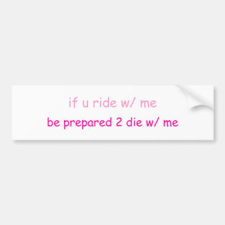 wenn u-Fahrt mit mir… Autoaufkleber