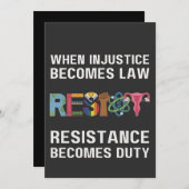 Wenn Ungerechtigkeit Gesetz wird, wird Widerstand Einladung (Vorne/Hinten)