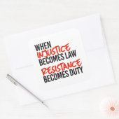 Wenn Ungerechtigkeit Recht wird Quadratischer Aufkleber (Umschlag)