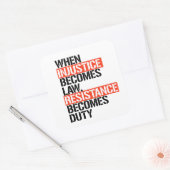 Wenn Ungerechtigkeit Recht wird Quadratischer Aufkleber (Umschlag)