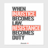 Wenn Ungerechtigkeit Rechtswiderstand wird zur Pfl Aufkleber (Blatt)