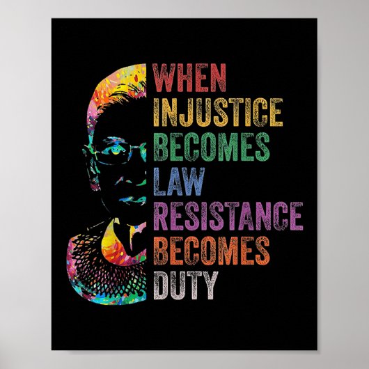 Wenn Ungerechtigkeit zum Gesetz wird, wird Widerst Poster (Vorne)