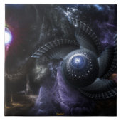Wenn Universes Collide Fraktal Art Tile Fliese (Vorderseite)
