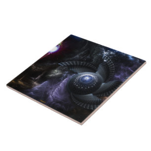Wenn Universes Collide Fraktal Art Tile Fliese