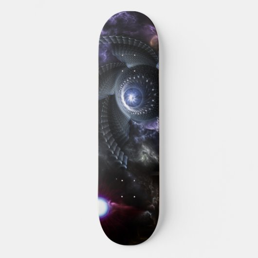 Wenn Università Collide Fraktal Art Skateboard (Vorderseite)