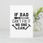 Wenn Vater nicht reparieren kann, kann es niemand Dankeskarte (Stehend Vorderseite)