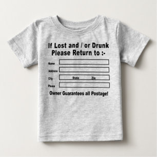 Wenn verloren und / oder Betrunken Bitte kehren Si Baby T-shirt