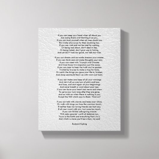 Wenn von Rudyard Kipling klein Leinwanddruck (Vorderseite)