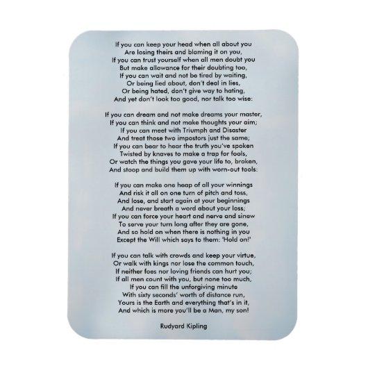 Wenn von Rudyard Kipling Magnet (Vertikal)