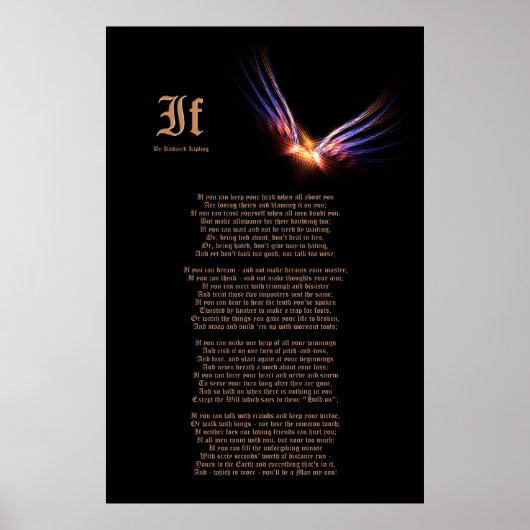 Wenn von Rudyard Kipling mit Phoenix Firebird Prin Poster (Vorne)