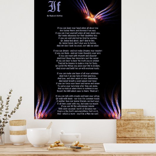 Wenn von Rudyard Kipling mit Phoenix Firebird Prin Poster (Küche)