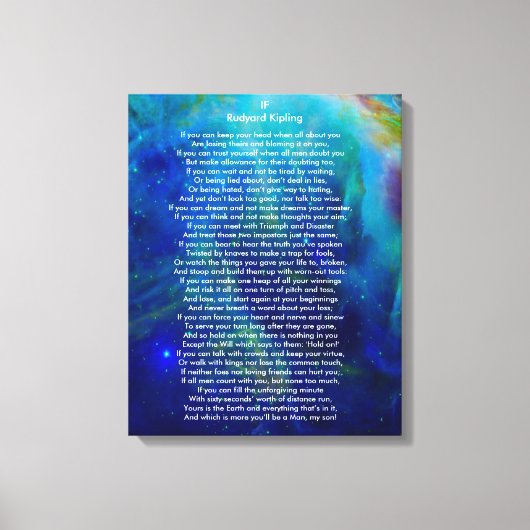 Wenn von Rudyard Kipling on Orion Leinwanddruck (Vorderseite)
