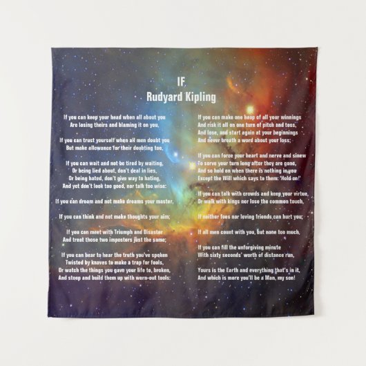 Wenn von Rudyard Kipling Wandteppich (Vorderseite)