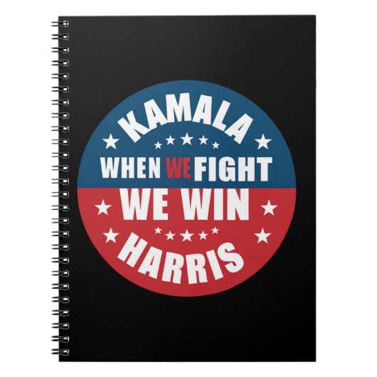 Wenn We Fight We Win 2024 Kamala Harris USA Notizblock (Vorderseite)