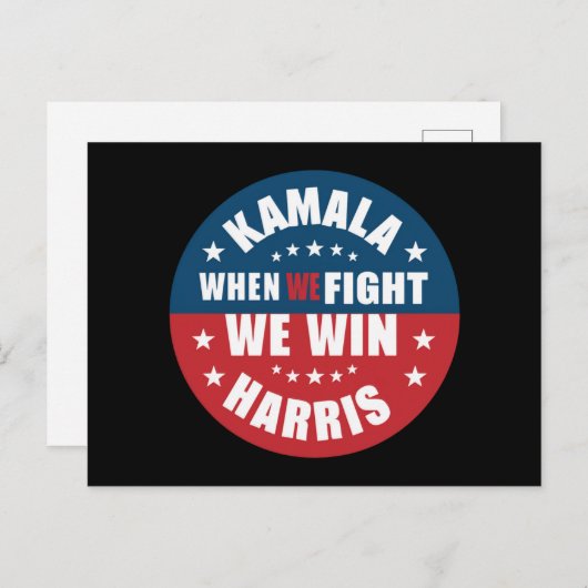 Wenn We Fight We Win 2024 Kamala Harris USA Postkarte (Vorne/Hinten)