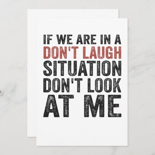 Wenn wir auf einer Don't Lagh-Situation sind, scha Einladung (Vorne/Hinten)