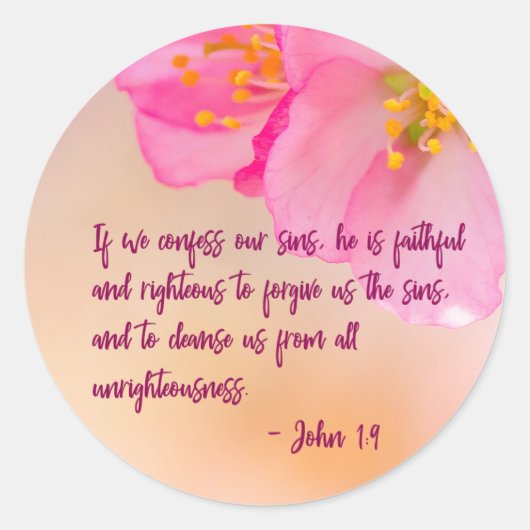 Wenn wir Christliche florale Inspiration zu verbin Runder Aufkleber (Vorderseite)