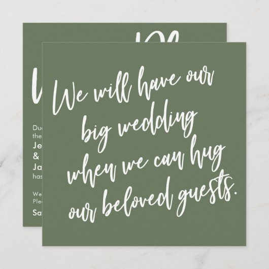 Wenn wir eine grüne Hochzeitskarte umarmen können Einladung (Vorne/Hinten)