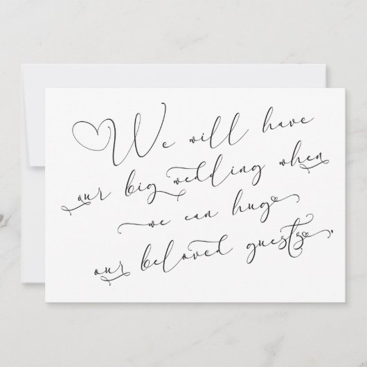 Wenn wir eine verspätete Hochzeitskarte umarmen kö Einladung (Vorderseite)