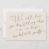 Wenn wir eine verspätete Hochzeitskarte umarmen kö Einladung (Vorderseite)