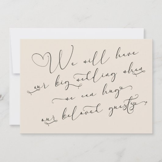 Wenn wir eine verspätete Hochzeitskarte umarmen kö Einladung (Vorderseite)