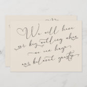 Wenn wir eine verspätete Hochzeitskarte umarmen kö Einladung (Vorne/Hinten)