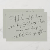 Wenn wir eine verspätete Hochzeitssage mit grüner Einladung (Vorne/Hinten)