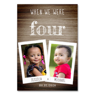 Wenn wir im Alter von Kindern Fotos & Namen Holz H Tischnummer