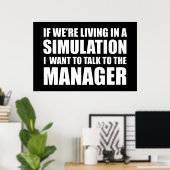 Wenn wir in einer Simulation 2020 leben lustige Zi Poster (Heimbüro)