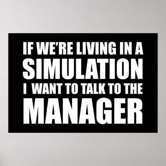 Wenn wir in einer Simulation 2020 leben lustige Zi Poster (Vorne)