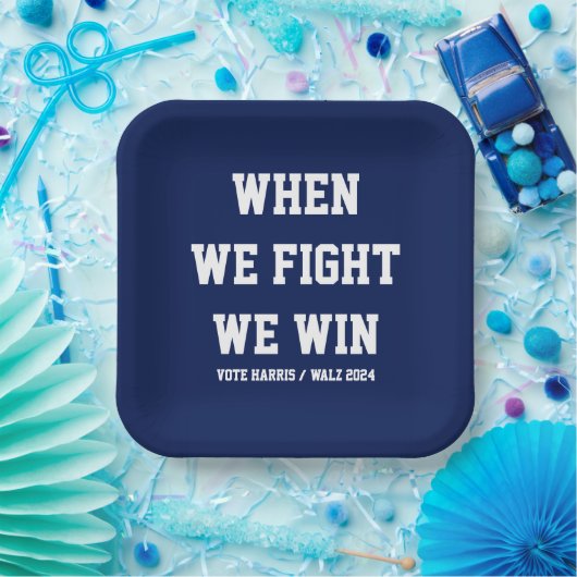 Wenn wir kämpfen gewinnen wir Harris Walz Pappteller (Party)